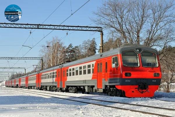 Электропоезд ЭД4М зимой