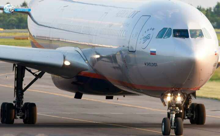 самолет аэрофлота на рулении