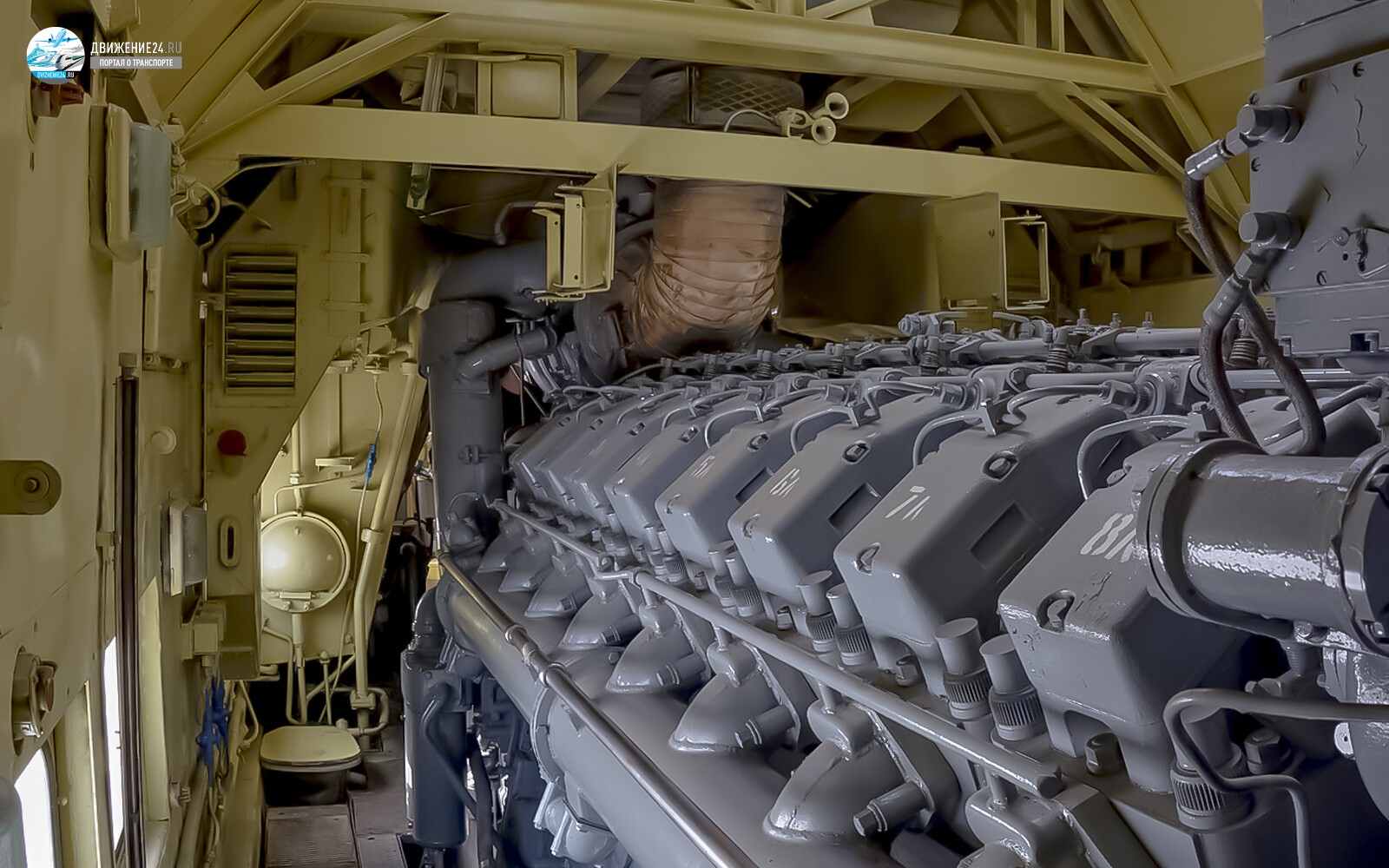 Машинное отделение тепловоза ТЭП70 машинное отделение