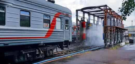 Как выглядит "мойка" для пассажирских поездов?