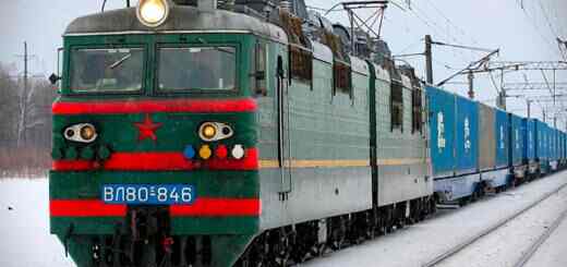 Электровоз ВЛ80с с поездом зимой